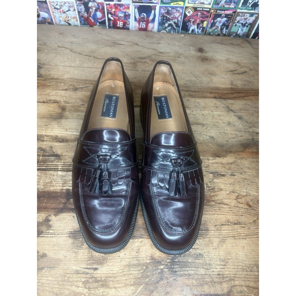 Bostonian Mens Florentine 24808 Brown Leather Tassel Loafer Shoes Size US 9 M
